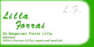 lilla forrai business card